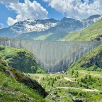 Cycling Vercorin to Moiry Dam , Switzerland